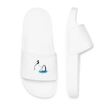 Penguin at Kite Surfing - Women’s Pool Sliders - white - Front