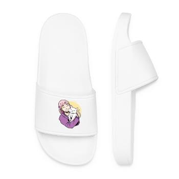 Cat Lady Cat Cats Kitten Cat Lover Cat - Women’s Pool Sliders - white - Front
