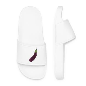 Aubergine Vegetables Vitamins Cooking Kitchen Vegetarian - Women’s Pool Sliders - white - Front