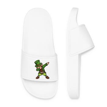 Tanzender Kobold St. Patrick's Day irisch - Frauen Badelatschen - Weiß - Vorne