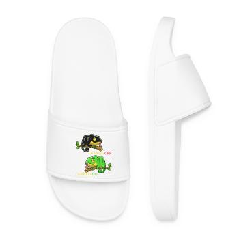 Caméléon Caméléon Lézard Blague Drôle Reptile - Claquettes Femme - blanc - Devant