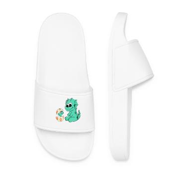 Dinosaurs with Baby Dinosaurs - Women’s Pool Sliders - white - Front