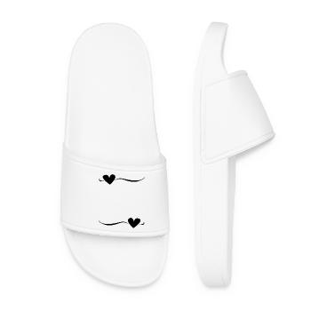 ligne de coeur ornement de trait - Claquettes Femme - blanc - Devant