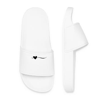 Line Heart Black - Women’s Pool Sliders - white - Front