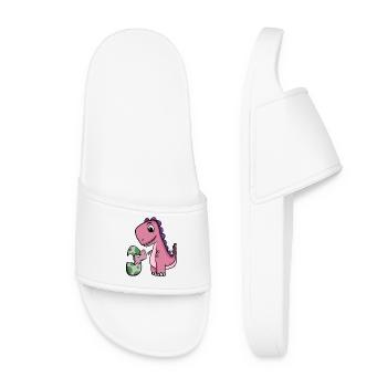 Dinosaurs with Baby Dinosaurs - Women’s Pool Sliders - white - Front