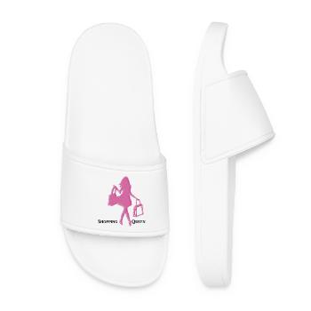 Shopping Woman - Hatching - Women’s Pool Sliders - white - Front