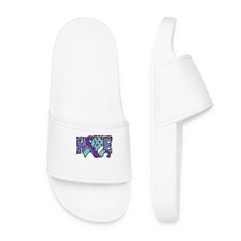 Hope Mental Health Message - Women’s Pool Sliders - white - Front