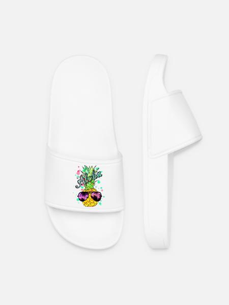 Aloha Ananas mit Sonnenbrille - Frauen Badelatschen - Weiß