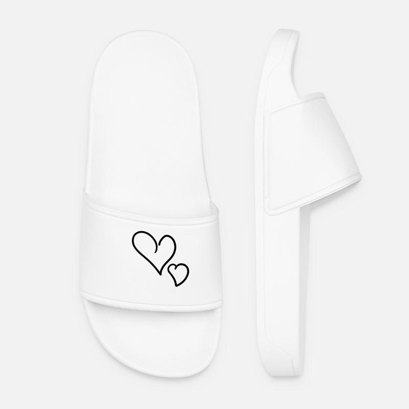 Cœurs - Claquettes Femme - blanc