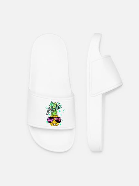 Aloha Ananas mit Farbspritzern - Frauen Badelatschen - Weiß