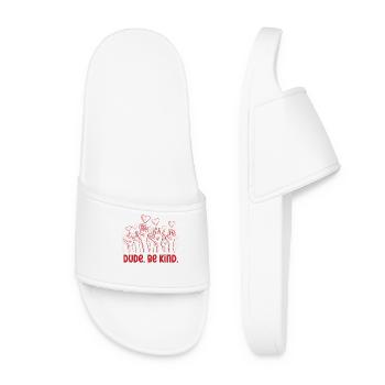 Dude Be Kind No Bullying - Women’s Pool Sliders - white - Front