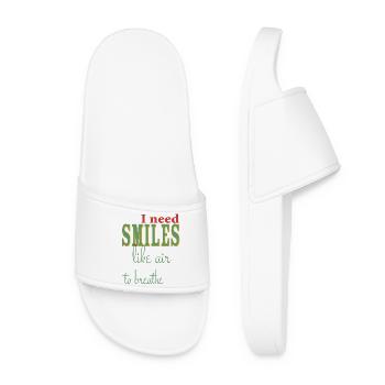 J’ai besoin d’un sourire comme de l’air pour respirer - positif - Claquettes Femme - blanc - Devant
