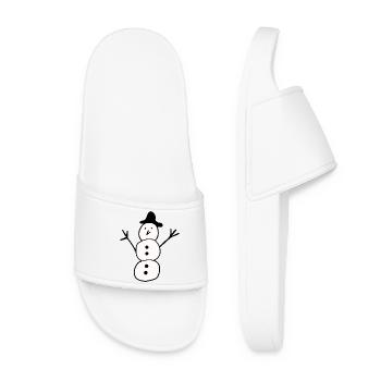 Schneemann - Frauen Badelatschen - Weiß - Vorne