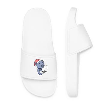 Bat Christmas - Women’s Pool Sliders - white - Front