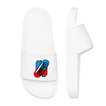 Take Your Medicine Pill Classic Car Motorcycle - Women’s Pool Sliders - white - Front