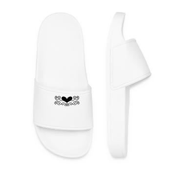 Motif de cœur - Claquettes Femme - blanc - Devant