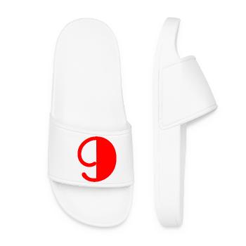 9. 9 YEARS. 9th ANNIVERSARY. BIRTHDAY 9 YEARS - Women’s Pool Sliders - white - Front