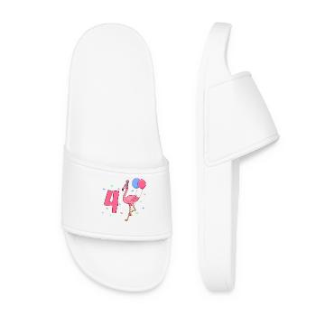 Avec Flamingo - Anniversaire Filles 4 Ans - Claquettes Femme - blanc - Devant