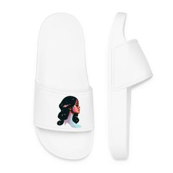 Cosmic Dreamer Portrait Design - Women’s Pool Sliders - white - Front