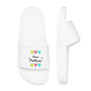 MERCI. MERCI MAÎTRESSE. CADEAU MAÎTRESSE. VACANCES - Claquettes Femme - blanc - Devant