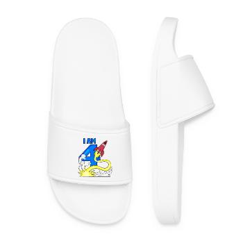 4 Birthday Boy Astronaut - quatre ans - Claquettes Femme - blanc - Devant