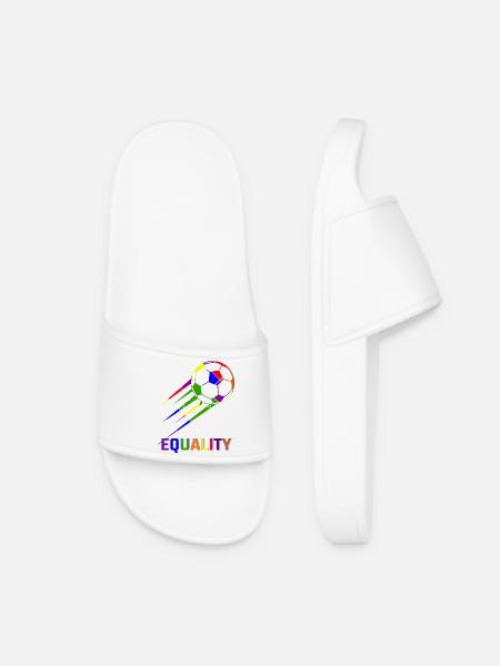 Fußball Regenbogen WM Equality - Frauen Badelatschen - Weiß