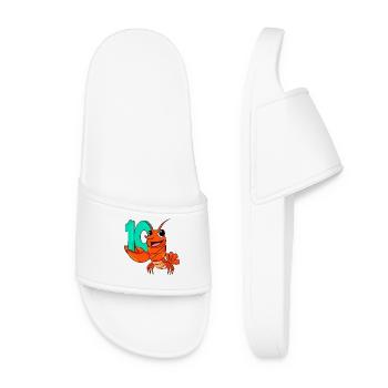 10th birthday motif lobster - ten years - Women’s Pool Sliders - white - Front