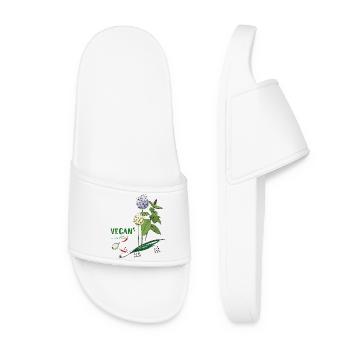 Vegan, Herbs - Women’s Pool Sliders - white - Front