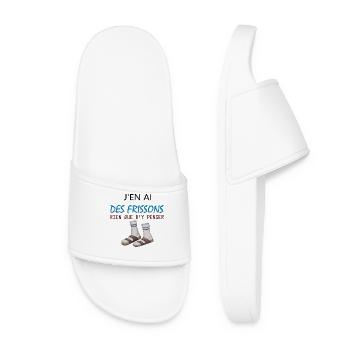 Des Frissons Socks Sandals - Women’s Pool Sliders - white - Front