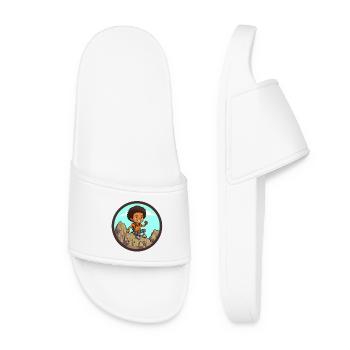 Afro Black Kid Young Girl Empowerment Girl - Women’s Pool Sliders - white - Front