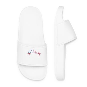 Chicago Skyline Heartbeat USA Heart I Love Chicago - Women’s Pool Sliders - white - Front