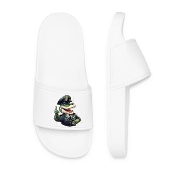 Policier crocodile - Claquettes Femme - blanc - Devant
