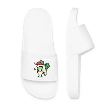 Poireaux kawaii de Saint-Nicolas - Claquettes Femme - blanc - Devant
