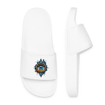 Neighborhood Watch Eye - Women’s Pool Sliders - white - Front