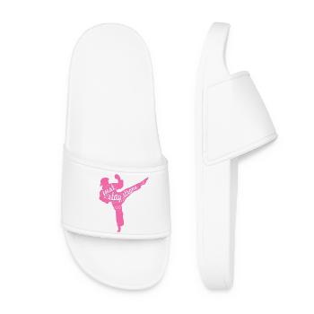 Female karateka - Women’s Pool Sliders - white - Front