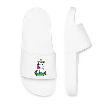 Unicorn Mythical Creature Swimming Ring Swimmer Child - Women’s Pool Sliders - white - Front