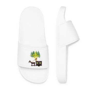 Peanut Compass Travel Horse Camping Adventure - Women’s Pool Sliders - white - Front