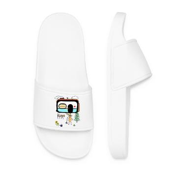 cacahuète camping caravane vacances noix - Claquettes Femme - blanc - Devant