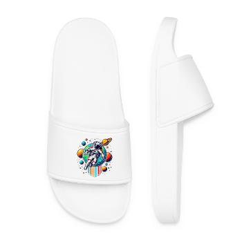 Retro Astronauts Space Planet Design - Women’s Pool Sliders - white - Front