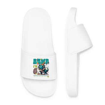 6ème anniversaire Rawr T Rex Dinosaure - Claquettes Femme - blanc - Devant