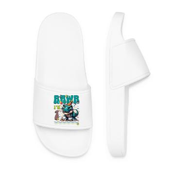1er anniversaire Rawr T Rex Dinosaure - Claquettes Femme - blanc - Devant