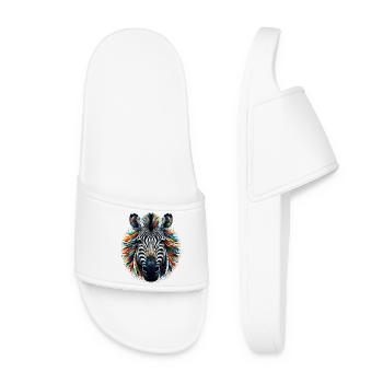Zebra - Frauen Badelatschen - Weiß - Vorne