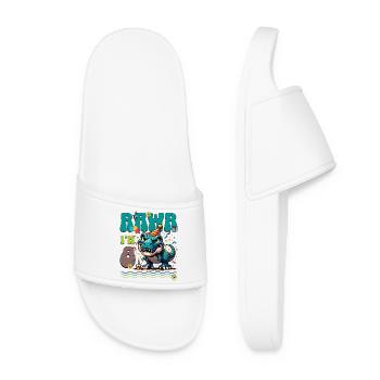 8ème anniversaire Rawr T Rex Dinosaure - Claquettes Femme - blanc - Devant