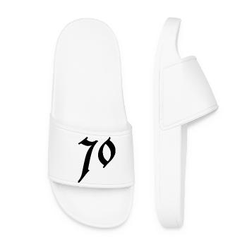 70. 70 ANS. 70e ANNIVERSAIRE. ANNIVERSAIRE 70 ANS. - Claquettes Femme - blanc - Devant