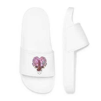 Dans l’étreinte du cœur. - Claquettes Femme - blanc - Devant