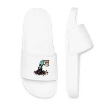 Coffee for Undead Zombie Monster Halloween Design. - Women’s Pool Sliders - white - Front