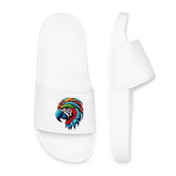 Perroquet arlequin - Claquettes Femme - blanc - Devant