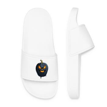 Tête de citrouille sombre et effrayante - Claquettes Femme - blanc - Devant
