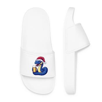 Snake Cobra Bière Noël - Claquettes Femme - blanc - Devant