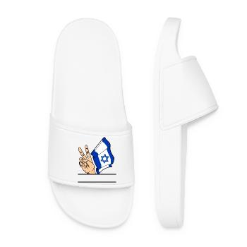 Flag Israel peace sign text space - Women’s Pool Sliders - white - Front